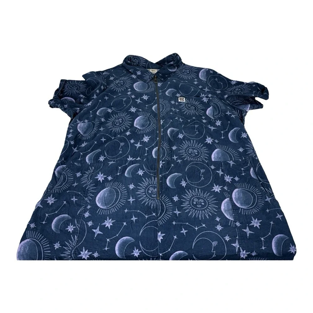 Lucy & Yak Womens US 18 Jumpsuit Playsuit Fine Corduroy Blue Moon Sun Galaxy EUC - Picture 4 of 7
